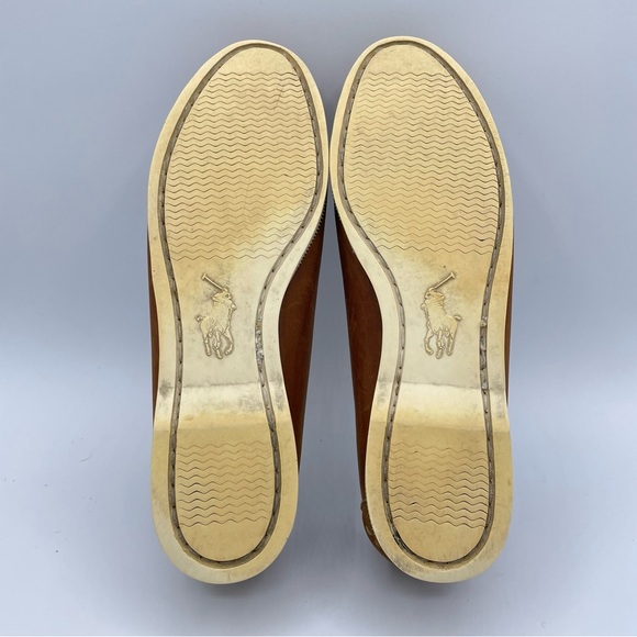 Ralph Lauren Equestrian Loafers 7 1/2 Tan/White - Picture 14 of 16